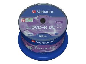 VERBATIM DVD+R 8X DL CAKE (50)