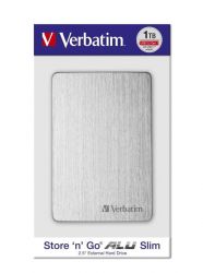 VERBATIM STORE N GO ALU SLIM 2,5 COL USB 3.2 EXTERNY PEVNY DISK 1TB STRIEBORN