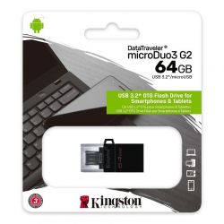 KINGSTON DATATRAVELER MICRODUO 3 G2 USB 3.2/MICRO USB PENDRIVE 64GB