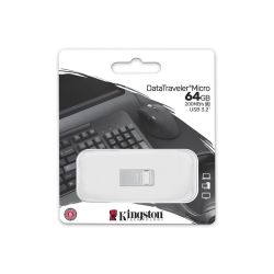 KINGSTON DATATRAVELER MICRO USB 3.2 GEN 1 FMHZAS PENDRIVE 64GB (200 MB/s OLVASSI SEBESSG)