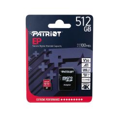 PATRIOT EP MICRO SDXC 512GB + ADAPTER CLASS 10 UHS-I U3 A1 V30 100/80 MB/s