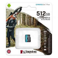KINGSTON CANVAS GO PLUS MICRO SDXC 512GB CLASS 10 UHS-I U3 A2 V30 170/90 MB/S