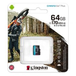 KINGSTON CANVAS GO PLUS MICRO SDXC 64GB CLASS 10 UHS-I U3 A2 V30 170/70 MB/S