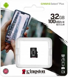 KINGSTON CANVAS SELECT PLUS MICRO SDHC 32GB CLASS 10 UHS-I U1 A1 V10 (100 MB/S)