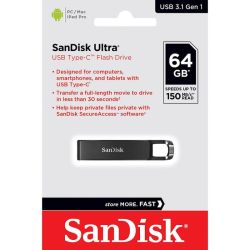 SANDISK ULTRA USB-C 3.1 GEN 1 PENDRIVE 64GB (150 MB/s)