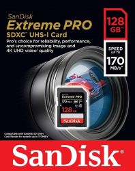 Sandisk EXTREME PRO SDXC 128GB CLASS 10 UHS-I U3 V30 170/90 MB/S