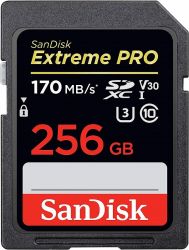 Sandisk EXTREME PRO SDXC 256GB CLASS 10 UHS-I U3 V30 170/90 MB/S