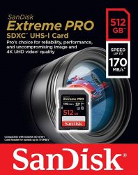 Sandisk EXTREME PRO SDXC 512GB CLASS 10 UHS-I U3 V30 170/90 MB/S