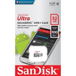 SANDISK ULTRA MICRO SDHC 32GB CLASS 10 UHS-I U1 ANDROID 100 MB/S OLVASSI SEBESSG