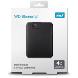 WESTERN DIGITAL ELEMENTS PORTABLE 2,5 COL USB 3.0 KLS MEREVLEMEZ 4TB FEKETE