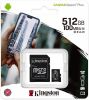 KINGSTON CANVAS SELECT PLUS MICRO SDXC 512GB + ADAPTER CLASS 10 UHS-I U3 A1 V30 (100/85 MB/S) Vsrls  olcs KINGSTON CANVAS SELECT PLUS MICRO SDXC 512GB + ADAPTER CLASS 10 UHS-I U3 A1 V30 (100/85 MB/S)